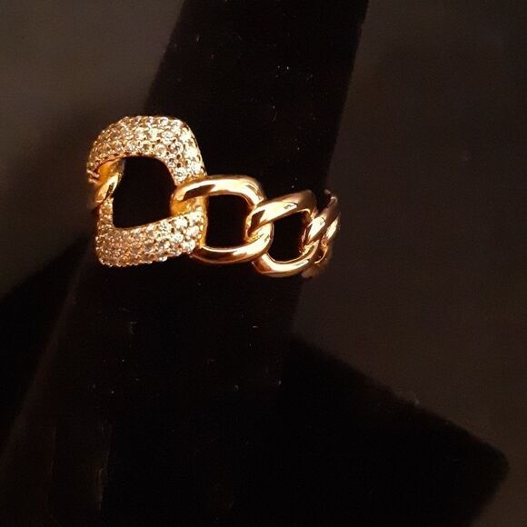 New 14k Gold Plated Adjustable Ring New In Box - Picture 4 of 4